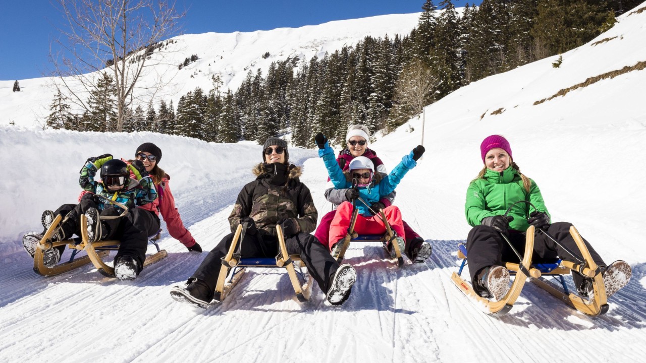 Sledging in the Alpes Vaudoises. 