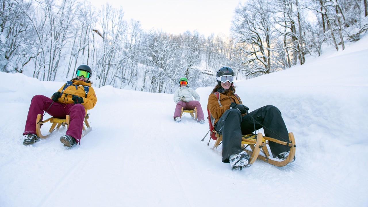 Image of a sledging slope in the Weissenberg mountains.