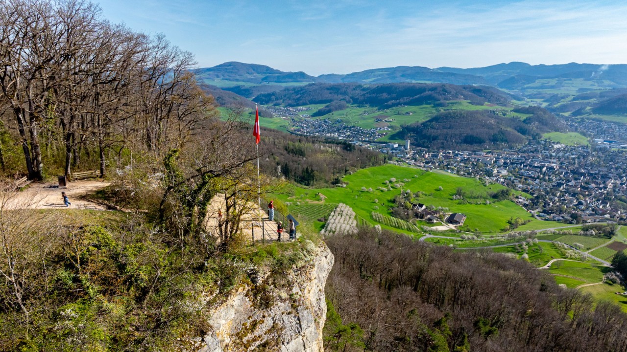 Bild von der Sissacherfluh mit Blick nach Basel.