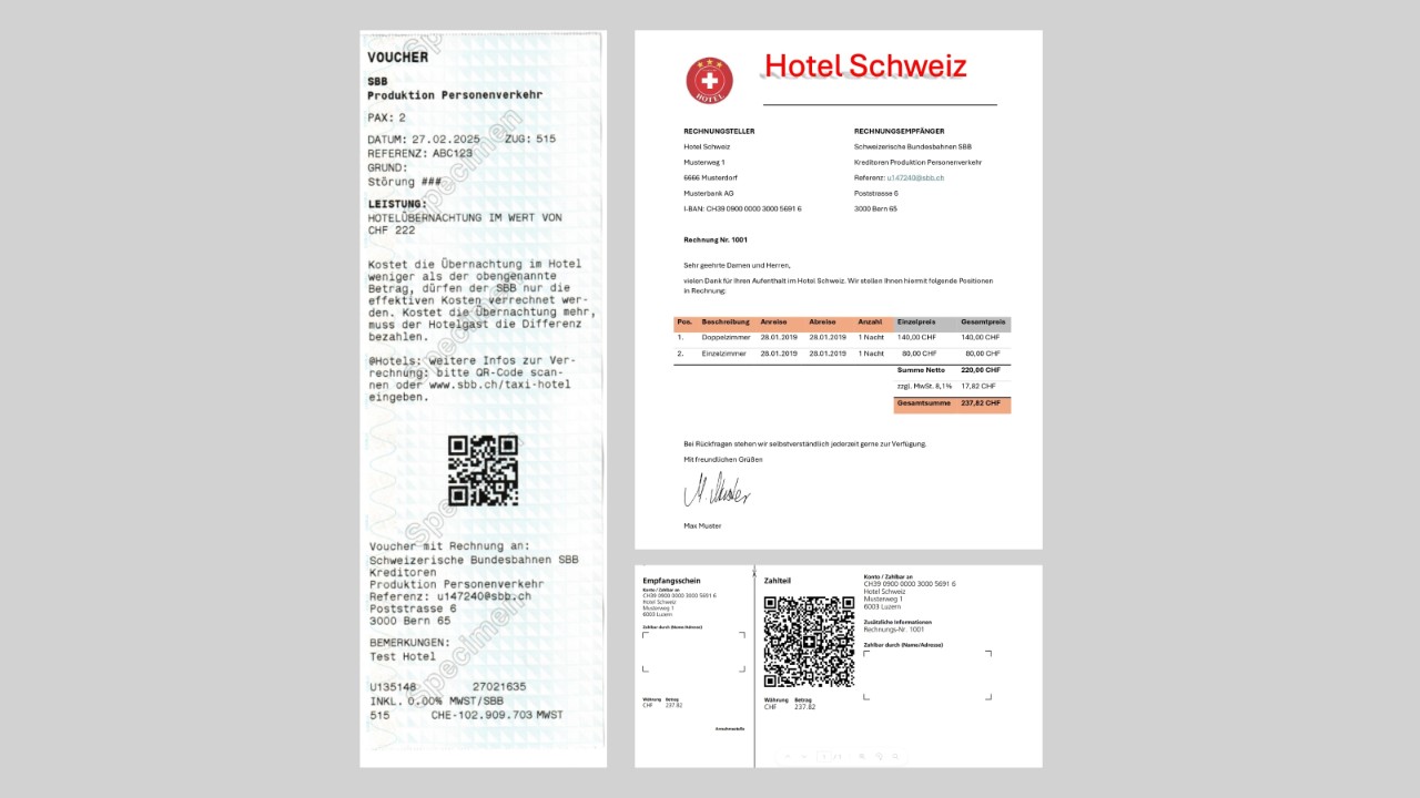 Voucher und Rechnung mit Zahlteil als PDF an rechnung@sbb.ch senden.