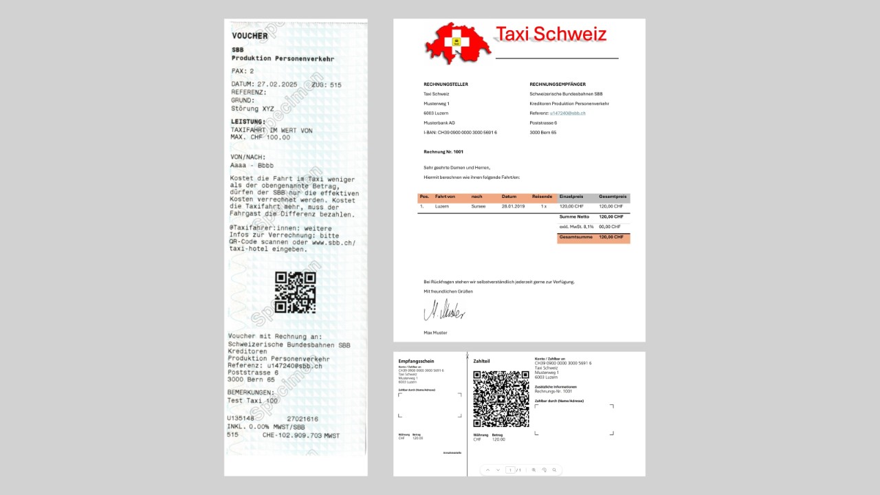 Voucher und Rechnung mit Zahlteil als PDF an rechnung@sbb.ch senden.