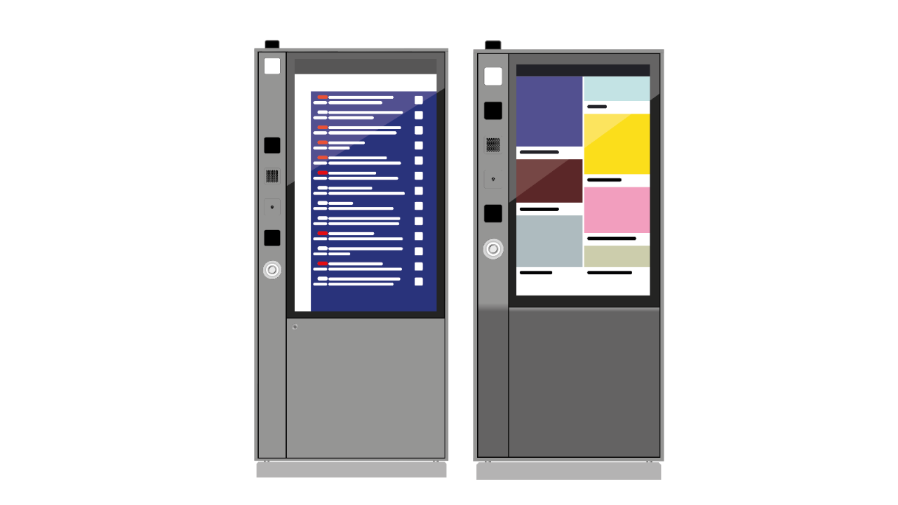 Beispiel eines Smart Information Displays mit Informationen zum Bahnhof wie Ankünfte/Abfahrten und aktuelle Störungen.